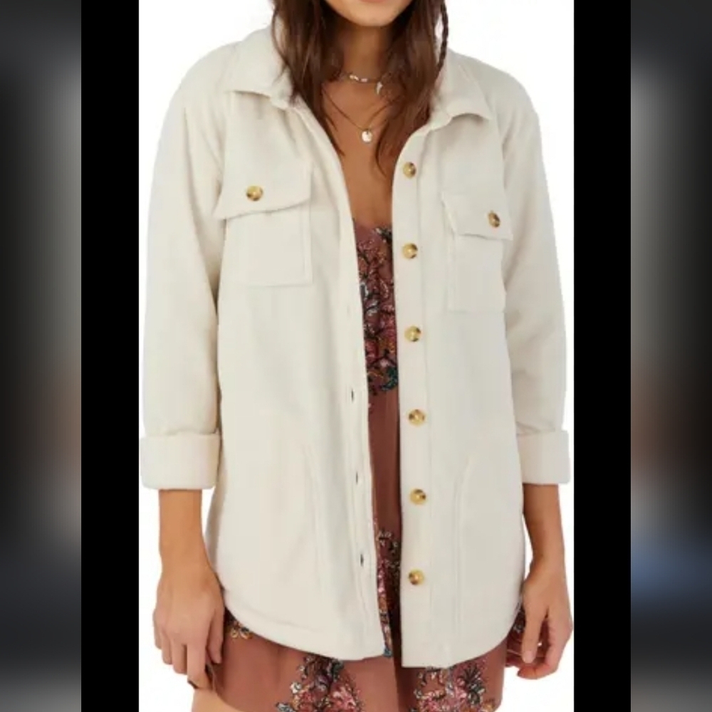 CoffeeShop New York Womens Button Up Shacket Size Small